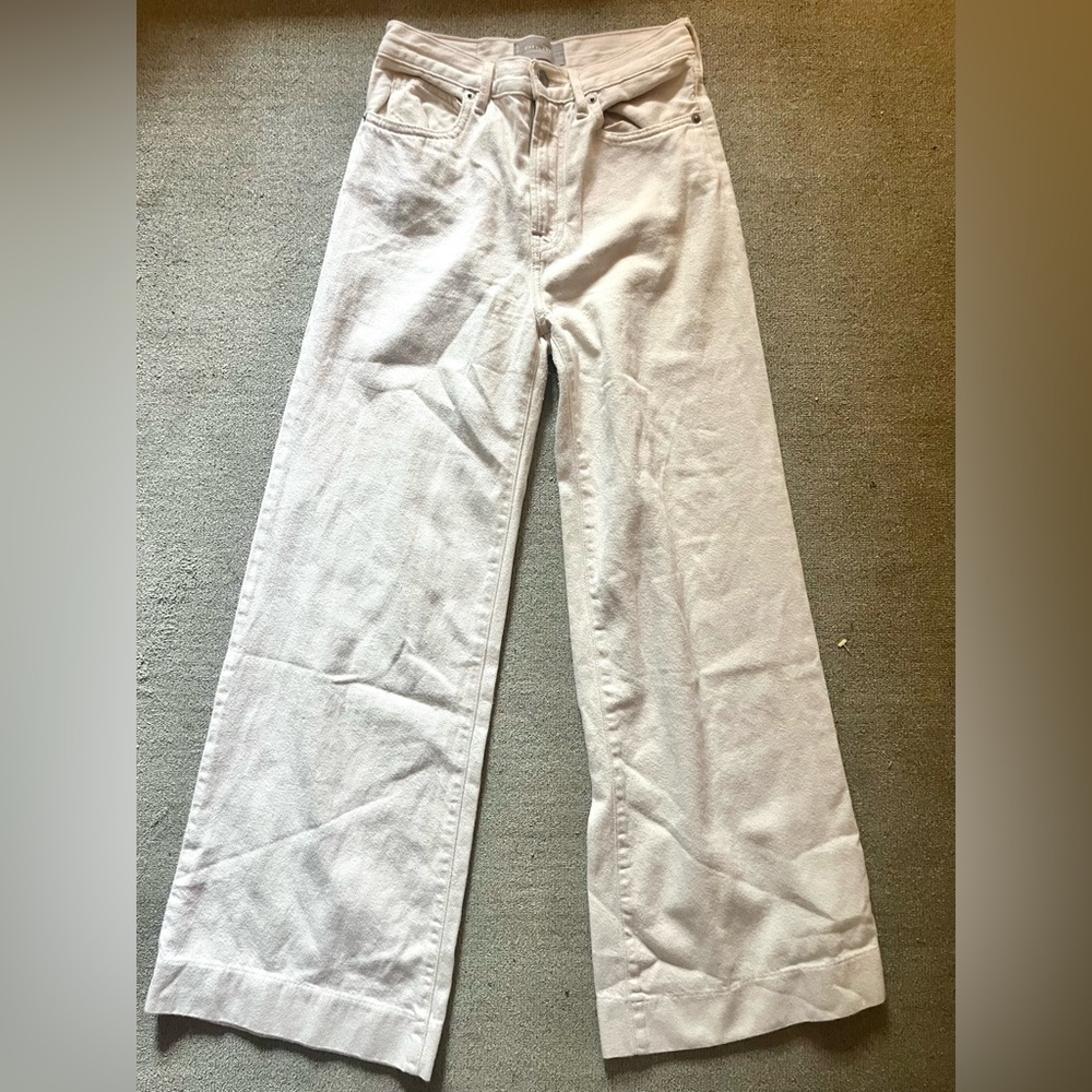 Everlane Wide Leg Jeans in Off-White